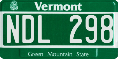 VT license plate NDL298