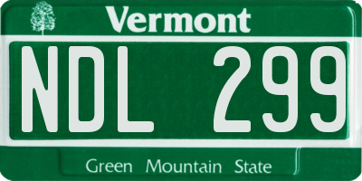 VT license plate NDL299