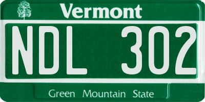 VT license plate NDL302
