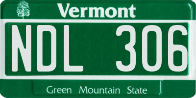 VT license plate NDL306