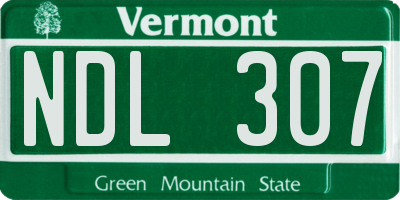 VT license plate NDL307