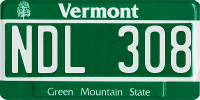 VT license plate NDL308