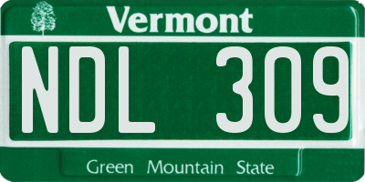 VT license plate NDL309