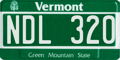 VT license plate NDL320