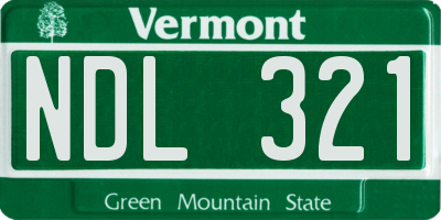 VT license plate NDL321