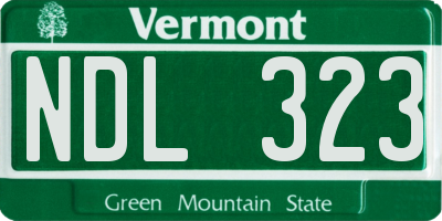 VT license plate NDL323