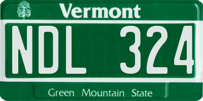 VT license plate NDL324