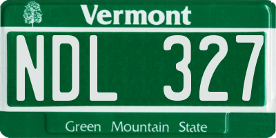 VT license plate NDL327