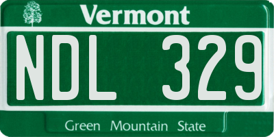 VT license plate NDL329