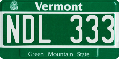 VT license plate NDL333