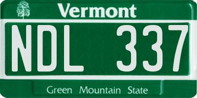 VT license plate NDL337