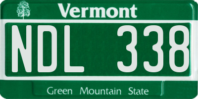 VT license plate NDL338