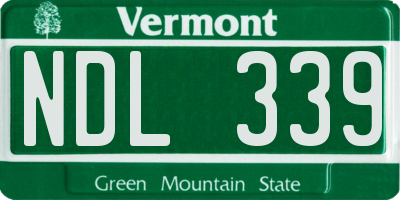 VT license plate NDL339
