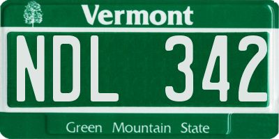 VT license plate NDL342