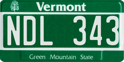 VT license plate NDL343