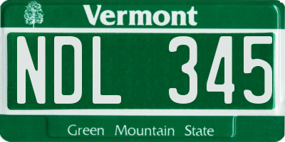 VT license plate NDL345
