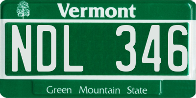 VT license plate NDL346
