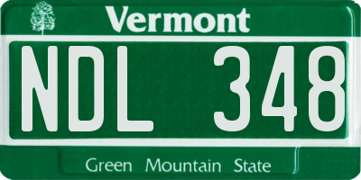 VT license plate NDL348