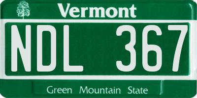 VT license plate NDL367