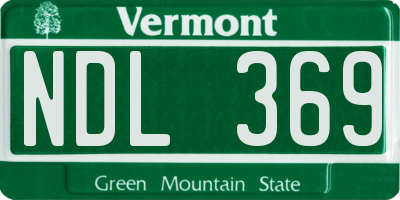 VT license plate NDL369