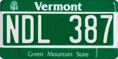 VT license plate NDL387
