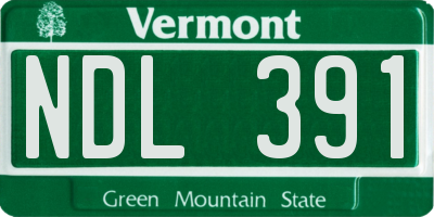 VT license plate NDL391