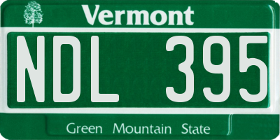 VT license plate NDL395