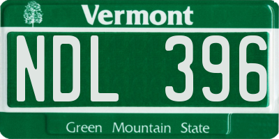 VT license plate NDL396