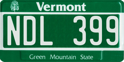 VT license plate NDL399
