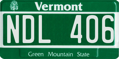 VT license plate NDL406