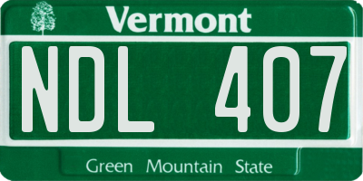 VT license plate NDL407
