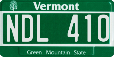 VT license plate NDL410