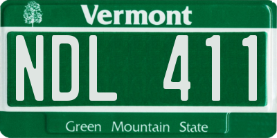 VT license plate NDL411