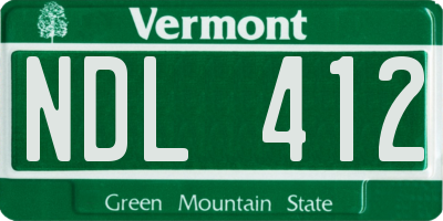 VT license plate NDL412