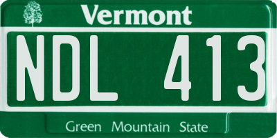 VT license plate NDL413