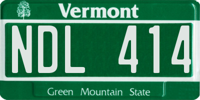 VT license plate NDL414