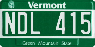 VT license plate NDL415