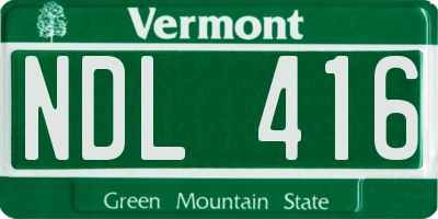 VT license plate NDL416