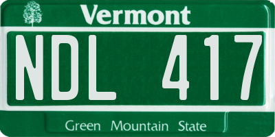 VT license plate NDL417