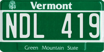VT license plate NDL419