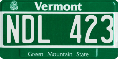 VT license plate NDL423