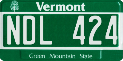 VT license plate NDL424