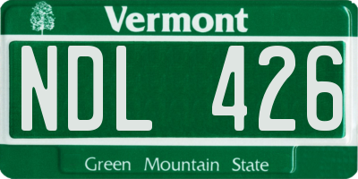 VT license plate NDL426