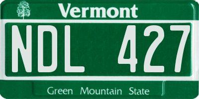 VT license plate NDL427