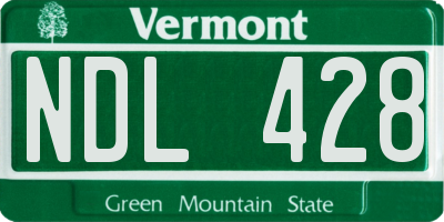 VT license plate NDL428