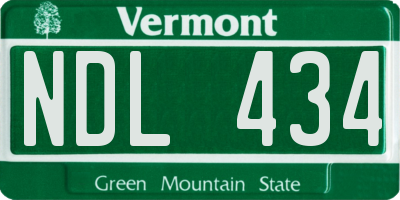 VT license plate NDL434