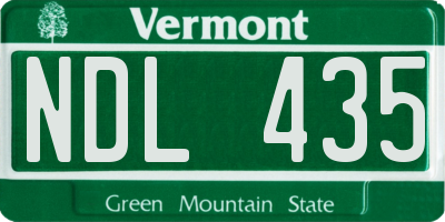 VT license plate NDL435