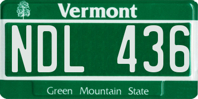 VT license plate NDL436