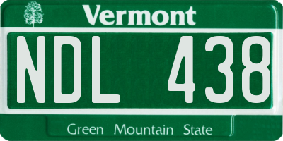 VT license plate NDL438