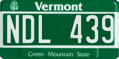 VT license plate NDL439
